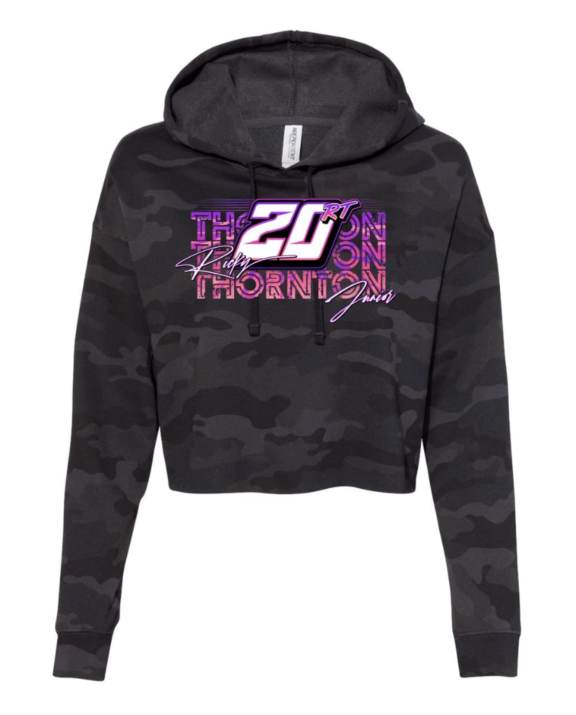 Ladies camo cropped hoodie